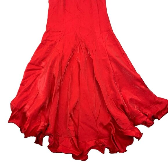 Loralie Maxi Skirt 12 Red Vintage Long Boho Festival Romantic Chic - Picture 7 of 9